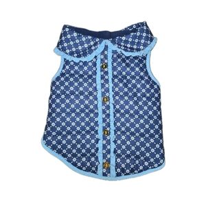 Draper James Blue Floral Quilted Dog Jacket Size Medium